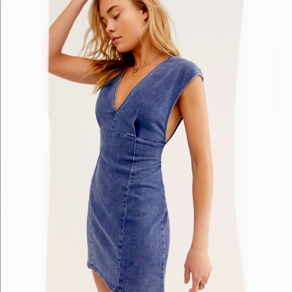 Free people Meyer mini denim dress